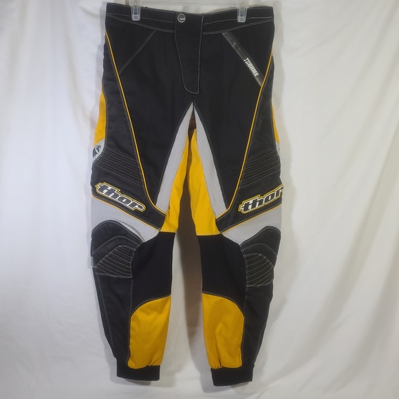 Thor Men's Black and Yellow Racing Pants
